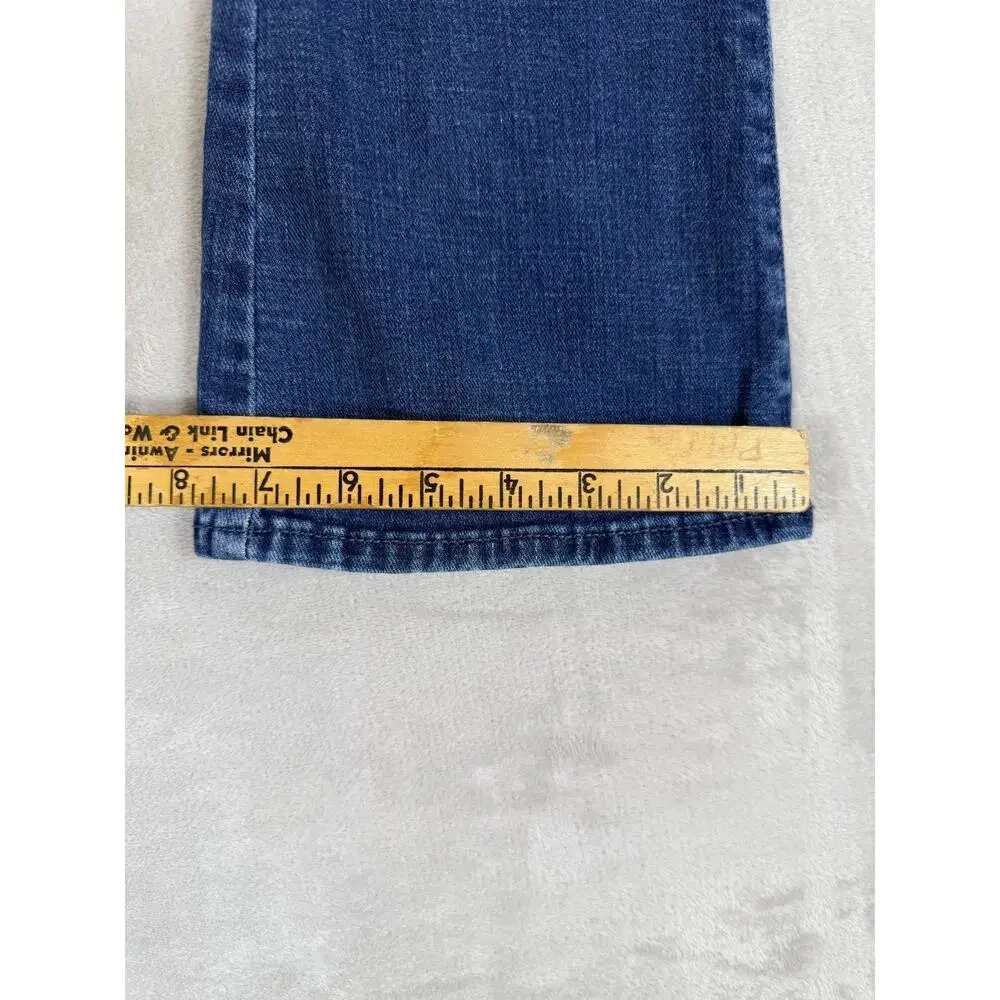 Old Navy Girls 12 Flare Jeans Medium Wash Patch Pocket Stretch Y2K Boho